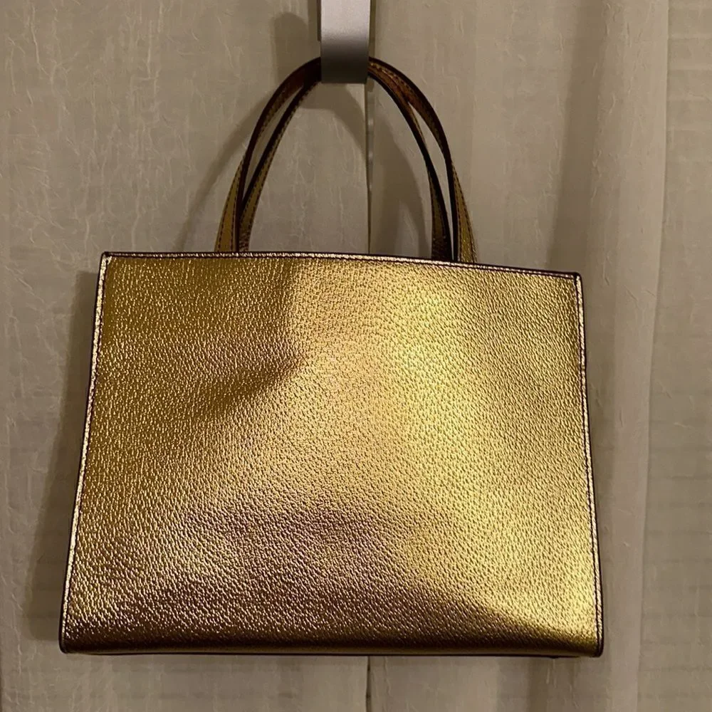 kate spade Thompson Street Metallic Gold Sam  Leather Top Handles Satchel